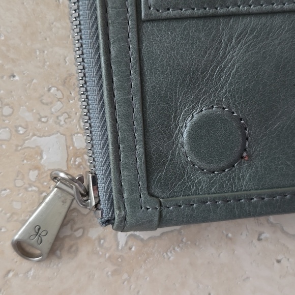 Distresses Light Green Leather Wallet By HOBO - Picture 6 of 8